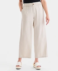 Style & Co Women's Linen Blend Button-Front Wide-Leg Pants, Macy's Exclusive