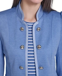 Tommy Hilfiger Women's Framed Band Mandarin Collar Jacket