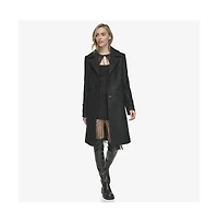 Regine Sb Women's Soft Wool Boucle Coat With Back Vent