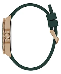 Guess Men's Rose Gold-Tone Green Silicone Analog Watch, 43mm