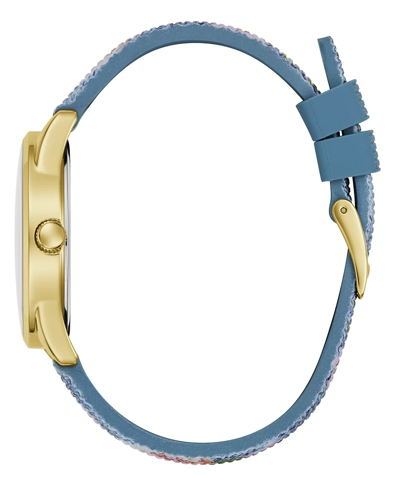 Guess Women's Floral Print Silicone Strap Analog Watch, 36mm