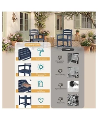 Set of 2 Outdoor Dining Chair with Armrests, For All Weather Conditions