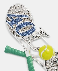 Anne Klein Boxed Silver-Tone Dynamic Tennis Racket Pin