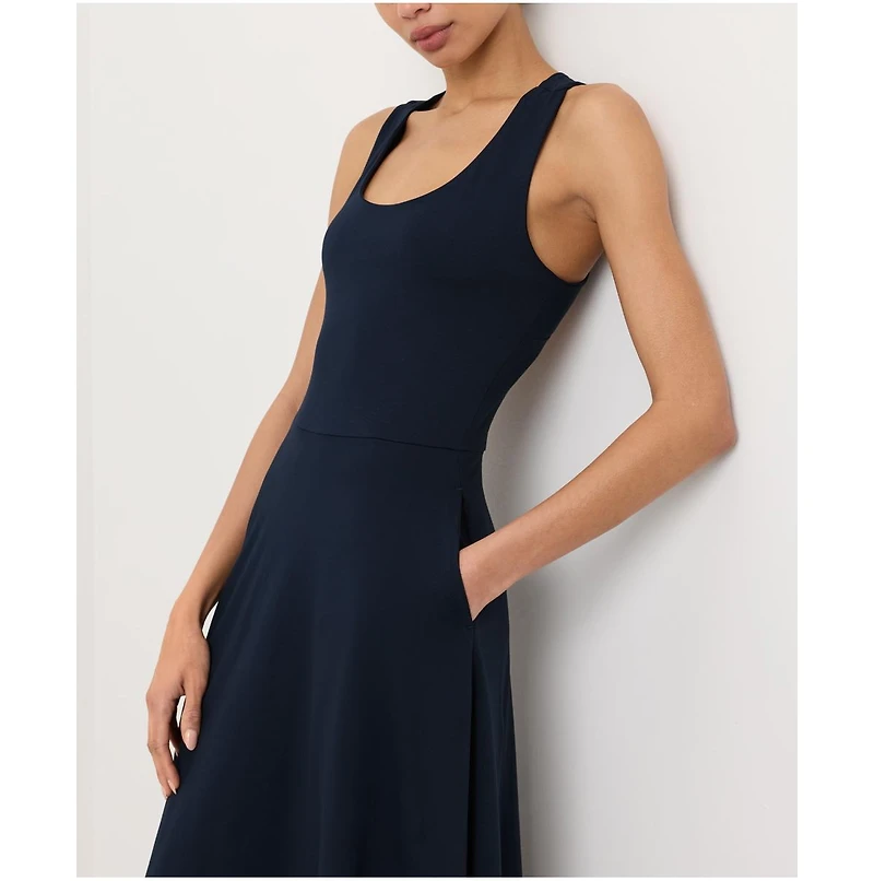 Pact Women's Fit & Flare Open Back Maxi Dress Made With Organic Cotton