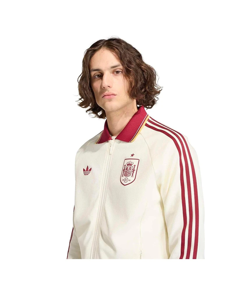 Adidas Men's White Spain National Team 2026 World Cup Anthem Full-Zip Jacket