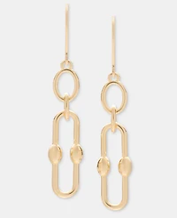 Anne Klein Gold-Tone Metal Ball Link Chain Drop Earrings