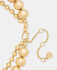 Dkny Gold-Tone Two-Row Ball Chain Collar Necklace
