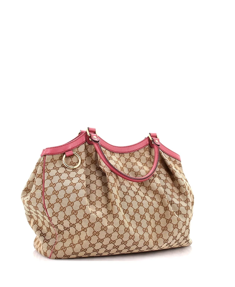 Pre-Owned Gucci Large Sukey Tote Gg Canvas with Leather