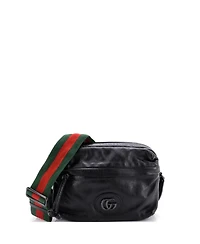 Pre-Owned Gucci Tonal Double G Shoulder Bag Leather
