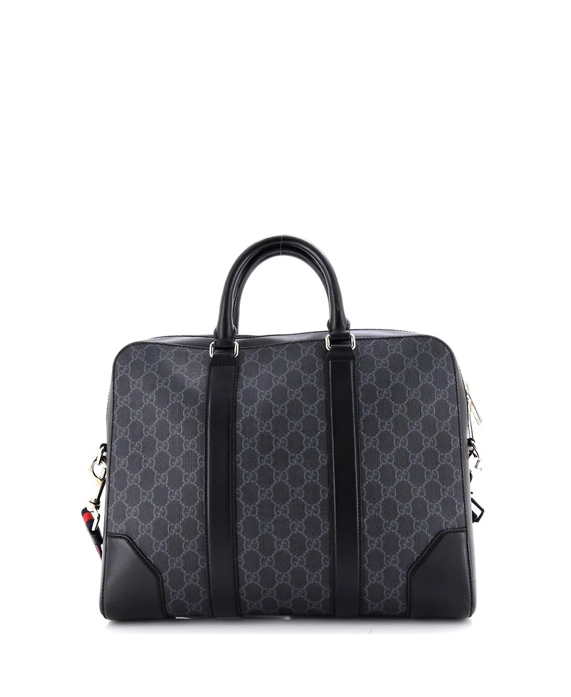 Pre-Owned Gucci Medium Convertible Zip Around Briefcase Gg Coated Canvas
