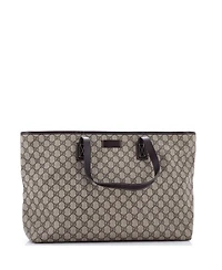 Pre-Owned Gucci Large Plus Tote Gg Coated Canvas with Leather