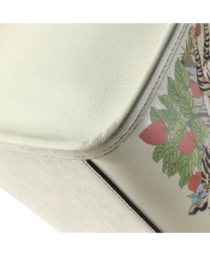 Pre-Owned Gucci Medium Gucci Tiger Convertible Open Tote Printed Leather