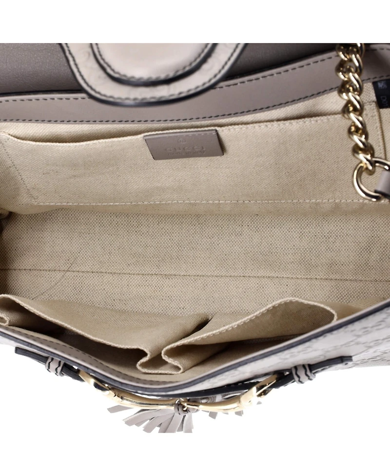 Pre-Owned Gucci Medium Emily Chain Flap Bag Guccissima Leather