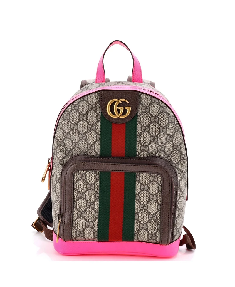 Pre-Owned Gucci Small Ophidia Backpack Gg Coated Canvas and Leather