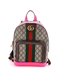 Pre-Owned Gucci Small Ophidia Backpack Gg Coated Canvas and Leather