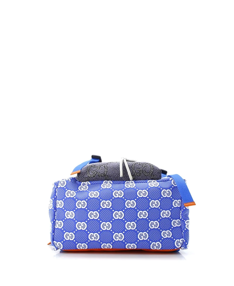 Pre-Owned Gucci Large Panelled Double Buckle Backpack Gg Jacquard Nylon and Rubber