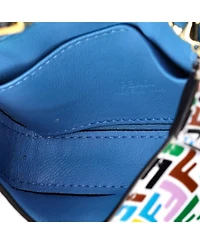 Pre-Owned Fendi Nano Chain Baguette Charm Bag Vertigo Zucca Leather