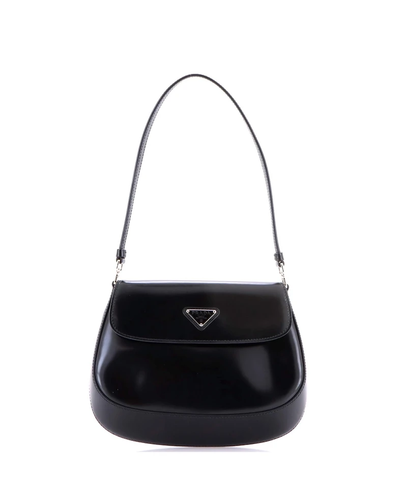 Pre-Owned Prada Small Cleo Flap Shoulder Bag Spazzolato Leather