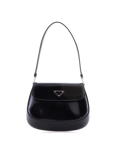 Pre-Owned Prada Small Cleo Flap Shoulder Bag Spazzolato Leather