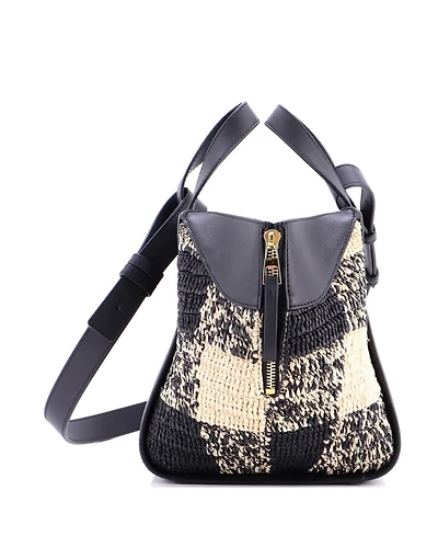 Pre-Owned Loewe Compact Paula's Ibiza Hammock Bag Raffia and Leather