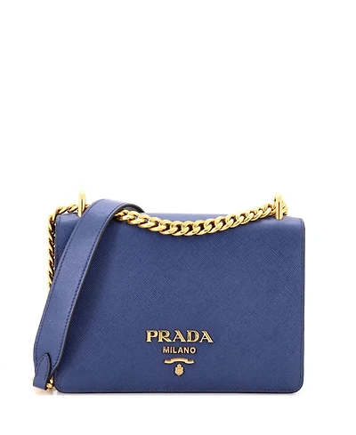 Pre-Owned Prada Small Chain Flap Bag Saffiano Leather
