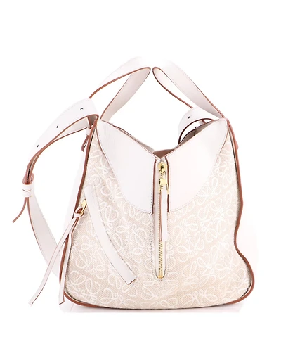 Pre-Owned Loewe Small Hammock Bag Leather and Anagram Jacquard