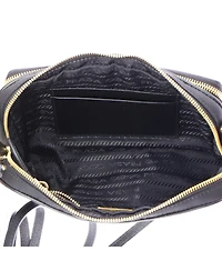 Pre-Owned Prada Mini Double Zip Camera Bag Tessuto and Saffiano Leather