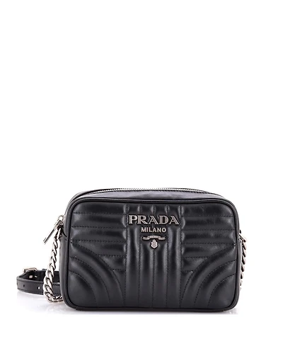 Pre-Owned Prada Small Camera Bag Diagramme Quilted Leather