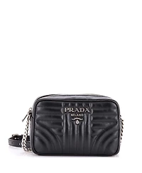 Pre-Owned Prada Small Camera Bag Diagramme Quilted Leather