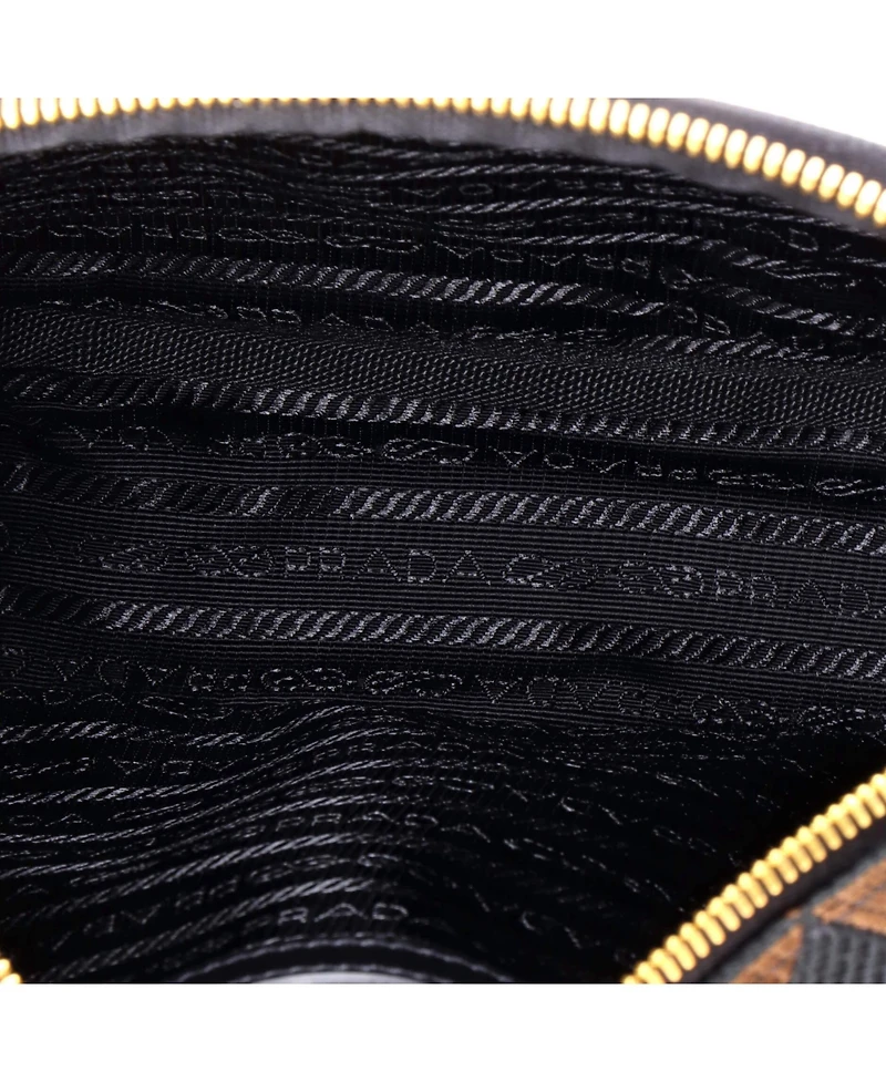 Pre-Owned Prada Symbole Zip Around Shoulder Bag Jacquard