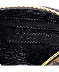 Pre-Owned Prada Symbole Zip Around Shoulder Bag Jacquard