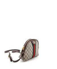 Pre-Owned Gucci Small Ophidia Dome Shoulder Bag Gg Coated Canvas