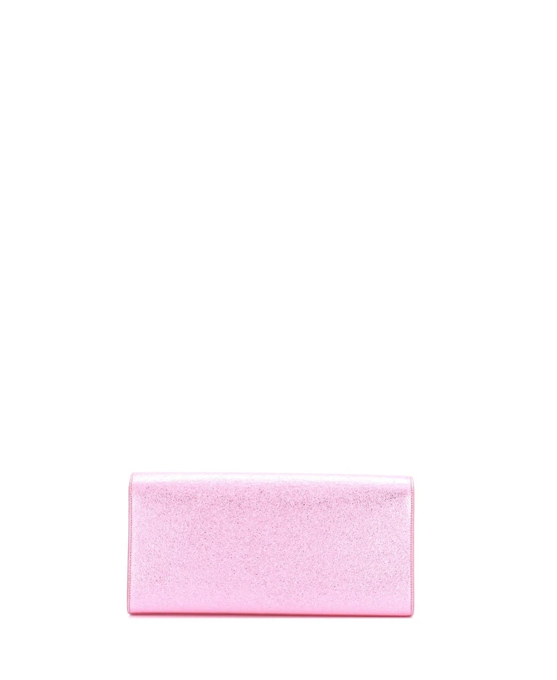 Pre-Owned Saint Laurent Long Classic Monogram Clutch Metallic Calfskin