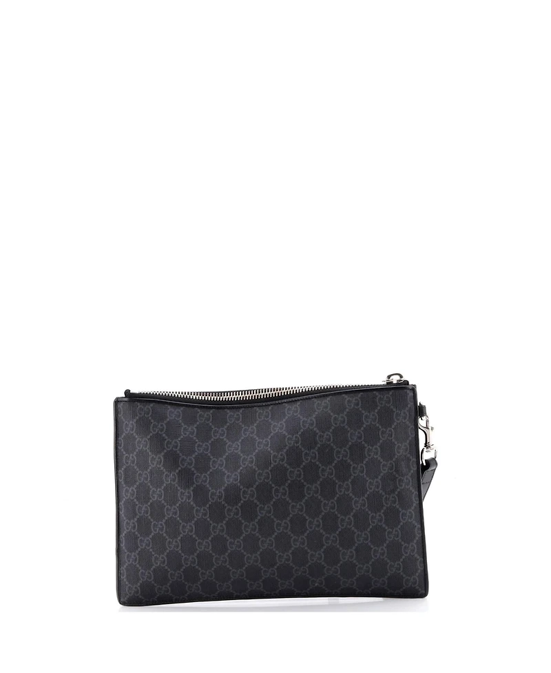 Pre-Owned Gucci Night Courrier Pouch Gg Coated Canvas with Applique