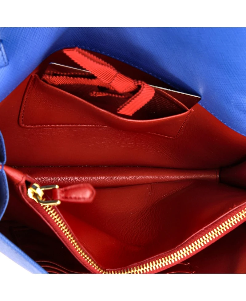 Pre-Owned Prada Mini Monochrome Wallet on Chain Saffiano Leather