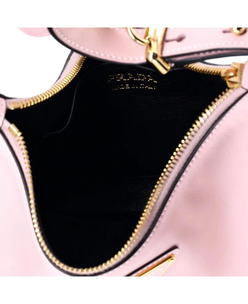 Pre-Owned Prada Small Arque Half Moon Hobo Leather