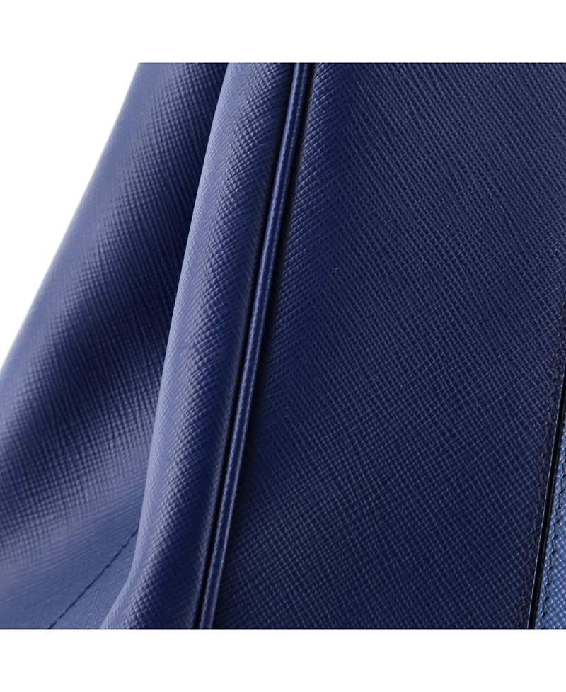 Pre-Owned Prada Medium Bicolor Double Zip Lux Tote Saffiano Leather