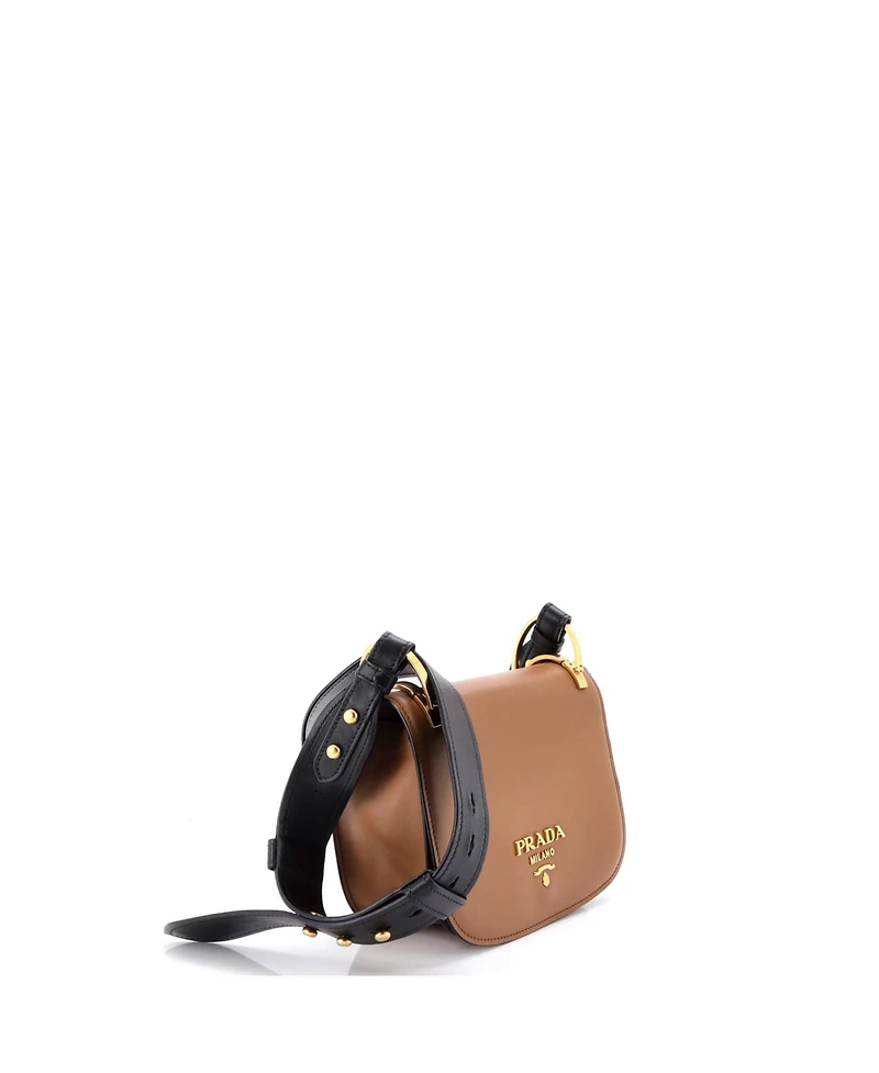 Pre-Owned Prada Small Pionniere Saddle Crossbody Bag City Calfskin