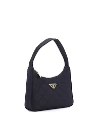 Pre-Owned Prada Small Hobo Quilted Tessuto