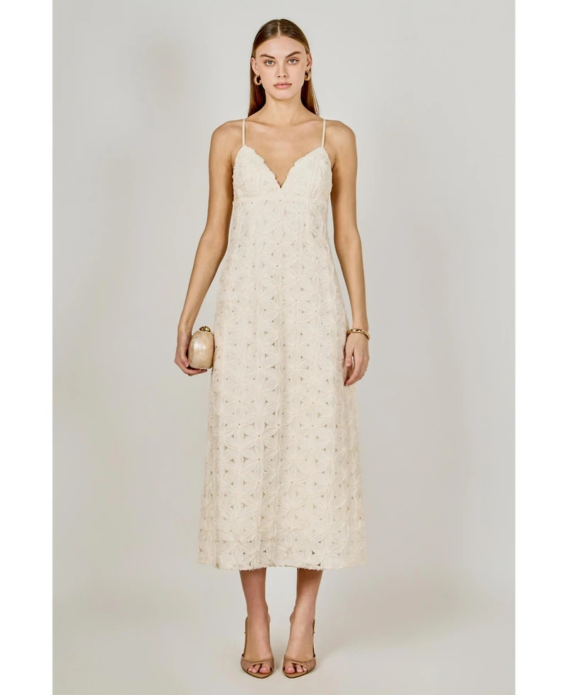 endless rose Women's lace spaghetti strap Maxi Dress