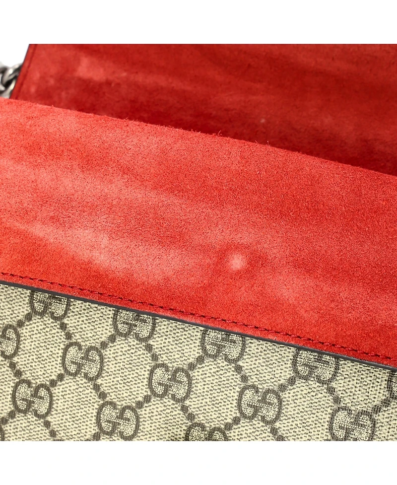 Pre-Owned Gucci Small Dionysus Bag Gg Coated Canvas with Crystal Embellished Metal