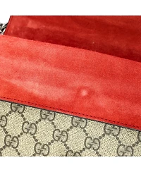 Pre-Owned Gucci Small Dionysus Bag Gg Coated Canvas with Crystal Embellished Metal