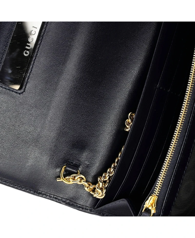 Pre-Owned Gucci Horsebit 1955 Chain Wallet Canvas with Leather