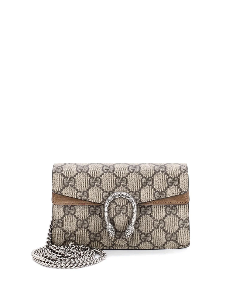 Pre-Owned Gucci Super Mini Dionysus Bag Gg Coated Canvas