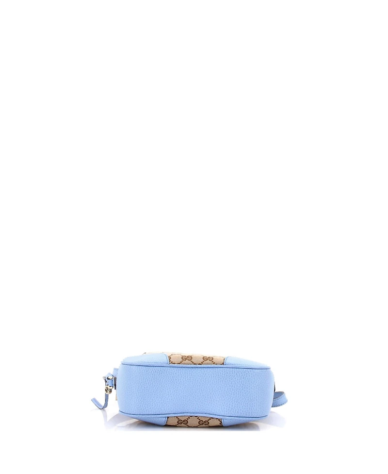 Pre-Owned Gucci Mini Bree Disco Crossbody Bag Gg Canvas with Leather