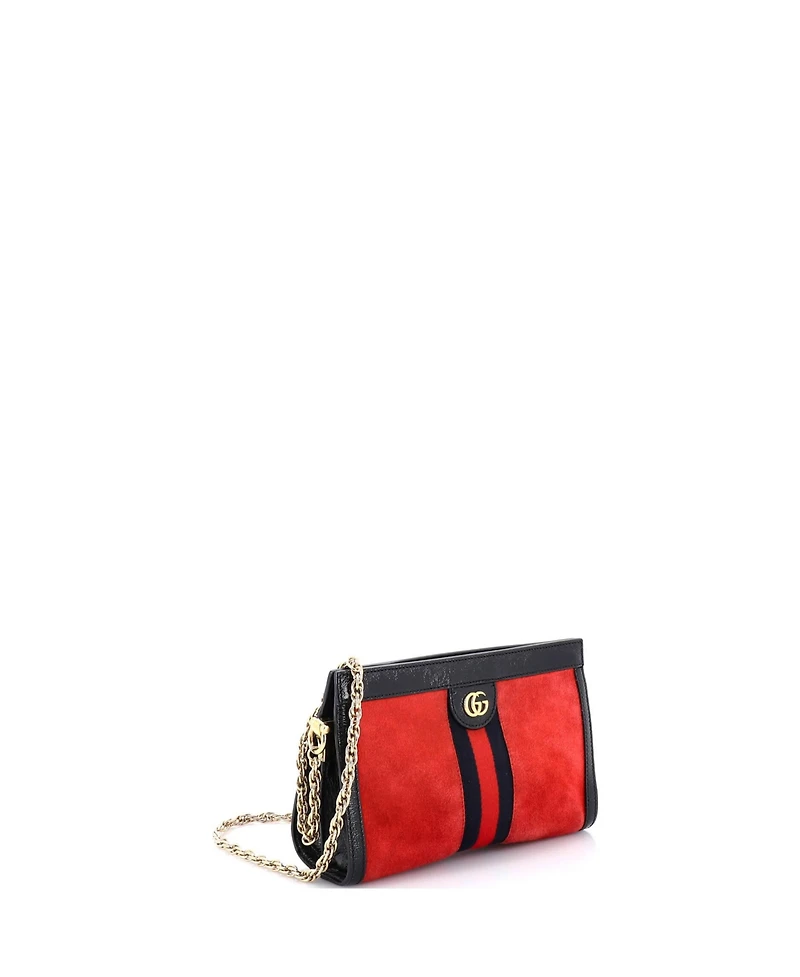 Pre-Owned Gucci Small Ophidia Chain Shoulder Bag Suede