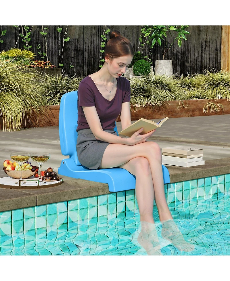 Sugift Foldable Outdoor Pool Chair with Handle and Back Support