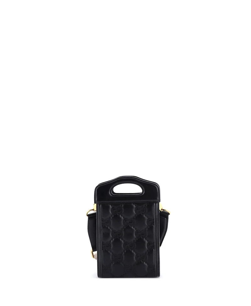 Pre-Owned Gucci Mini Top Handle Crossbody Bag Gg Matelasse Leather