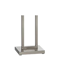 Possini Euro Design Duarte Modern 61" Tall Standing Floor Lamp Open Column Silver Metal Satin Nickel Finish Living Room Bedroom