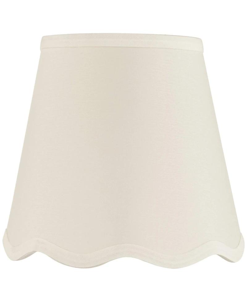 Springcrest High x 5 1/2" Slant Lamp Shade Replacement White Empire Scallop Bottom Clip On Candelabra